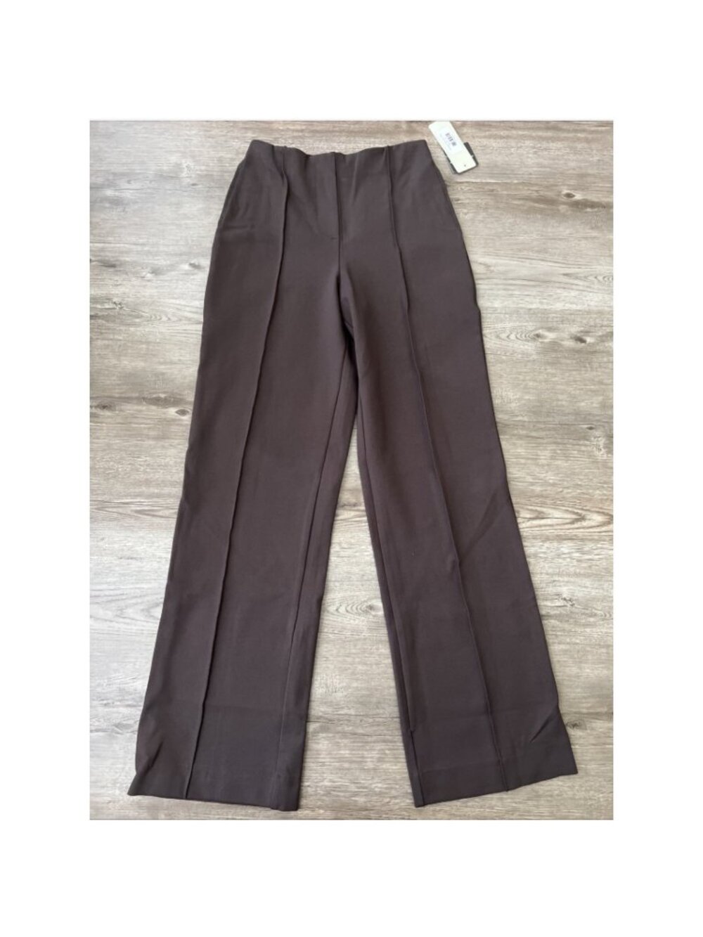 RD Style Wide Leg Ponte Knit Pants Womens XS Brown Pull On Full Length NWT